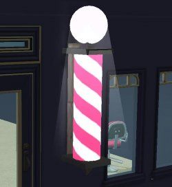 Pink and white barber pole Colonial Lamp, Paris Room Decor, Barbershop Ideas, Barber Shop Pole, Welcome To The Neighborhood, Paris Rooms, Barber Pole, H&m Fashion, Los Sims