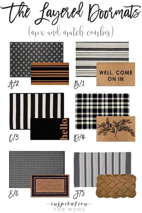 Fashion Look Featuring Pottery Barn Indoor Rugs by LauraTusken1364501469 - ShopStyle Layered Doormat, Outdoor Entryway Decor, Front Door Step, Small Porch Decorating, Front Door Steps, Front Door Rugs, Outdoor Entryway, Front Door Porch, Decor Signs