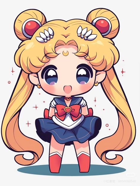 Chibi Disney Princess, Sailor Moon Drawing, Nice Things To Draw, Sailor Moon And Chibi Moon, Chibi Sailor Moon, Chibi Sailor Moon Kawaii, Kawaii Sailor Moon, Sailor Moon Hair, Graphic Design Activities