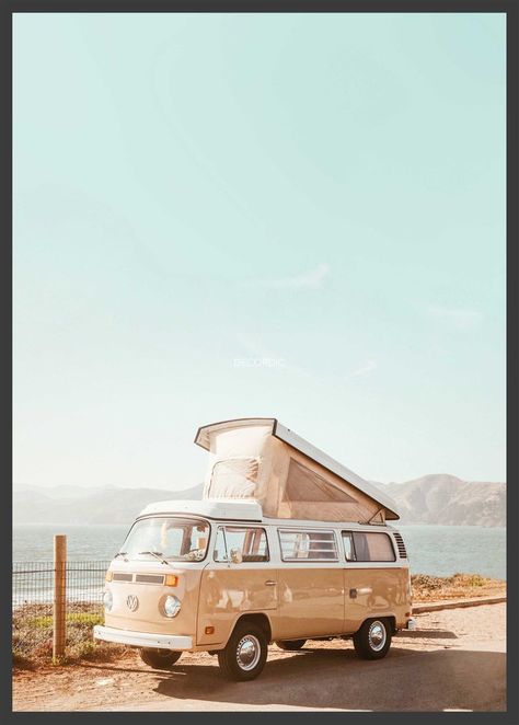 Coastal Wall Art Beach Print Surfing Print California Print | Etsy Protected Artwork, Wall Prints Retro, Camper Road Trip, Retro Van, Volkswagen Van, California Poster, Relaxing Space, Surf Decor, California Print