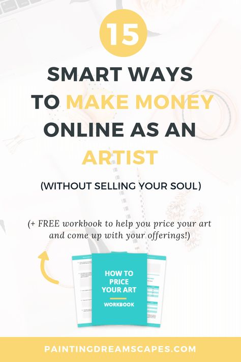 Art is a real job and it can pay your real bills. Here are 15 smart ways to make money as an artist and make a living doing what you love! Let's do this! Money Art Design, Make Money As An Artist, An Artist Painting, Faire Son Budget, Painting Business, Money Art, Turned Art, Anime Artist, Create Online Courses