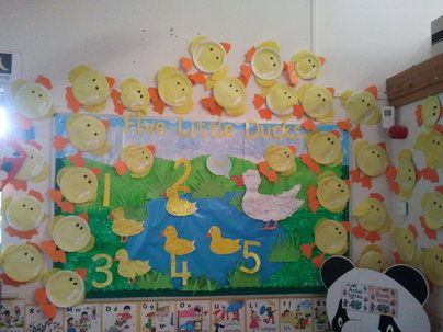 Five Little Ducks Display, classroom display, class display, Nursery Rhyme, rhymes, nursery, story, counting, Early Years (EYFS), KS1&KS2 Primary Resources Nursery Display Boards, Spring Kids Art, Counting Board, Playgroup Activities, Display Boards For School, Nursery Rhyme Crafts, Five Little Ducks, Maths Display, Watercolor Party