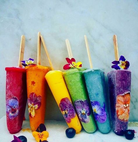 Vegan Popsicles, Rainbow Food, Rainbow Aesthetic, Think Food, Taste The Rainbow, Frozen Treats, Over The Rainbow, Food Coloring, Popsicles