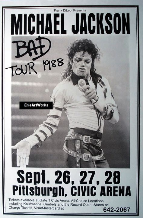 Michael Joseph Jackson Michael Jackson Bad Tour, Michael Jackson 1988, Michael Jackson Poster, Vintage Concert Posters, Music Concert Posters, Jackson Bad, Vintage Music Posters, 11x17 Poster, Joseph Jackson