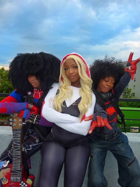 Group Costumes Black Women, Trio Cosplay Ideas, Halloween Costumes Black People, Black People Halloween Costumes, Trio Cosplay, Two People Halloween Costumes, Halloween Costumes Black, Black Cosplayers, Trio Costumes