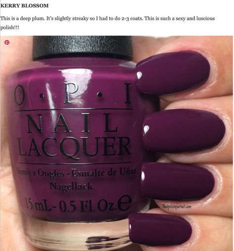 Plum Wine Nails, Purple Fall Nail Colors, Deep Winter Nail Colors, Wine Purple Nails, Purple Nails Opi, Plum Colored Nails, Berry Colored Nails, Fall Sns Nail Colors, Plum Fall Nails