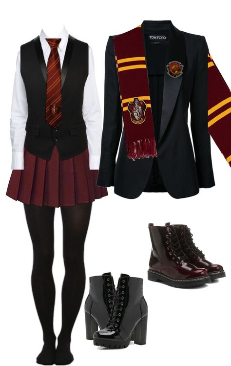 Hogwarts Houses Outfits, Harry Potter Houses Outfits, Harry Potter Outfit, Harry Potter Uniform, Gryffindor Uniform, Gryffindor Outfit, Hogwarts Uniform, Stile Harry Potter, Hogwarts Outfits