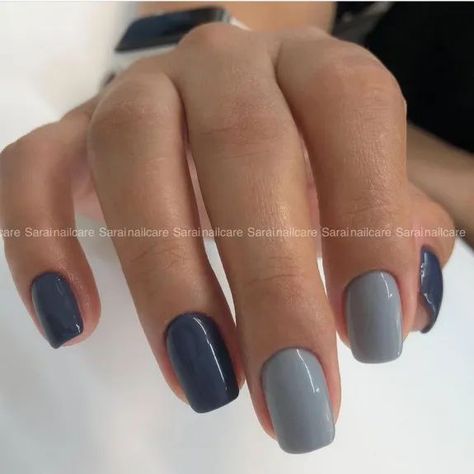 Fall Nails Blue, Trendy Fall Nails, August Nails, Simple Fall Nails, Fall Nail Trends, Gray Nails, Burgundy Nails, Cute Gel Nails, Dipped Nails