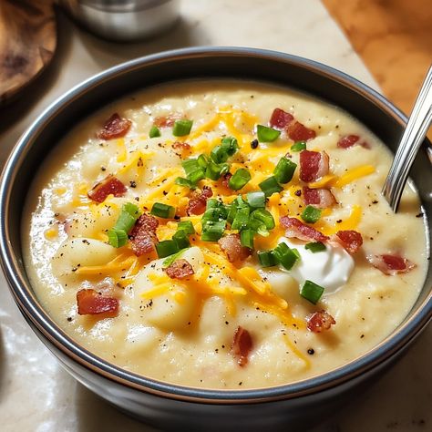 Easy Baked Potato Soup - Snack On Meat Quick Baked Potato Soup, Houlihans Baked Potato Soup Recipe, Chili's Baked Potato Soup Copycat, Easiest Potato Soup, Loaded Baked Potato Soup Stove Top, Twice Baked Potato Soup, Easy Baked Potato Soup, Chili Baked Potato, Potato Soup Recipes