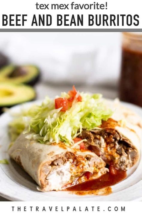 Make a delicious Tex-Mex dinner with this beef burrito recipe from The Travel Palate! This dish is a quick and easy weeknight dinner that satisfies all your cravings! This dinner comes together fast and is a great time saver! Try it out for your next Mexican lunch or dinner meal! Beef Burrito Recipe, Beef Burritos, Beef Burrito, Recipes Using Ground Beef, Burrito Recipe, Beef Tacos, Ground Beef Tacos, Burritos Recipe, Easy Weeknight Dinner