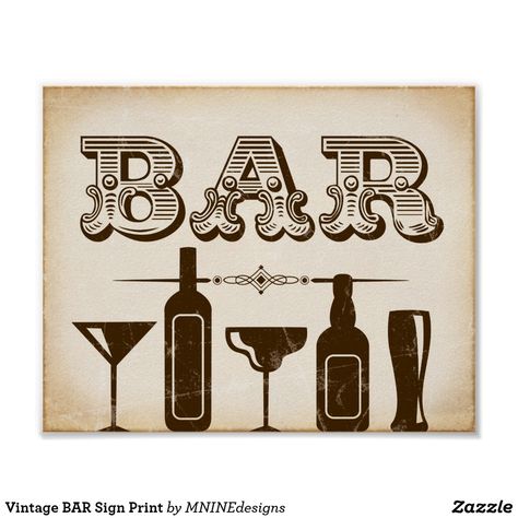 Vintage BAR Sign Print Great for use in planning & decorating Vintage Theme Weddings and Parties or as Home Decor. ❤ Affiliate ad link. Wedding invites - customize your weddings invitations / products. #invitations #invites #weddings Old Bar Signs Vintage, Pun Meme, Vintage Wedding Gifts, Old Bar, Quote Diy, Rustic Gifts, Bar Logo, Natural Diy, Vintage Party