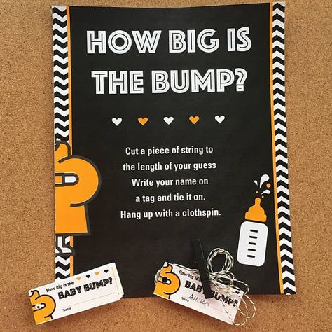 How Big Is the Bump? Coed Baby Shower Games, Baby Shower Games Coed, Graduation Money Gifts, Paper Flower Kit, Custom Graduation Gift, Nursery Rhymes Games, Who Knows Mommy Best, Celebrity Baby Names, Personalized Onesie