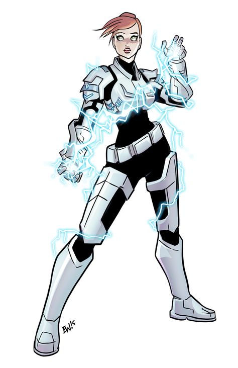 Electric Hero Design, Electricity Character Design, Electricity Powers Character, Electric Superhero Design, Electricity Superhero, How To Draw Electricity, Electric Superhero, Electric Character Design, Female Superhero Character Design