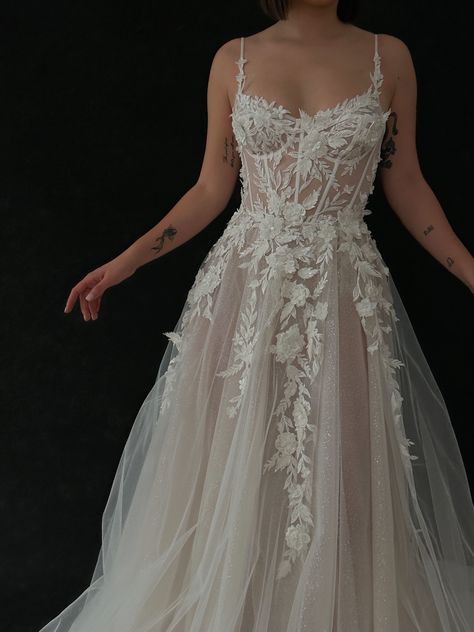 Shop the Tom Sebastien wedding dress collection at The Bridal Studio in Salt Lake City, Utah. Nature Style Wedding Dress, Fairy Cottage Wedding Dress, Wedding Dress Aethestic, Fairy Enchanted Wedding Dress, Fairy Lace Wedding Dress, Summer Fairy Wedding Dress, Forest Core Wedding Dress, Flowy Fairy Wedding Dress, Wedding Dresses Whimsical Fairytale