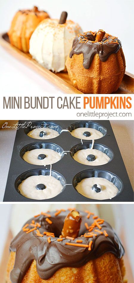 Bundt Cake Mini, Mini Bundt Cakes Recipes, Pumpkin Bundt Cake, Mini Bundt, Thanksgiving Cakes, Cake Mini, Mini Bundt Cakes, Thanksgiving Treats, Fall Cakes