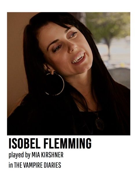 Isobel Flemming Tvd, Isobel Flemming, Originals Poster, Tvd Character, Mia Kirshner, Movie Character Posters, Tvd Aesthetic, Legacy Tv Series, Character Posters