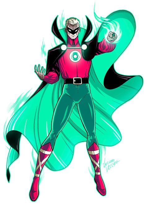 Green Lantern Art, Alan Scott Green Lantern, Green Lantern Characters, Green Lantern Movie, Frank Miller Comics, Alan Scott, Lantern Art, Green Lantern Corps, Dc Comics Heroes