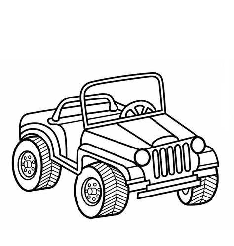 Jeep coloring page Jeep Coloring Pages, Jeep Clipart, Jeep Drawing, Kids Jeep, Safari Jeep, Cars Coloring Pages, Clipart Black And White, Coloring Pages To Print, Christmas Coloring Pages