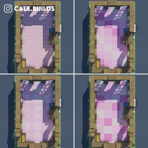 2x2 alternated floor, 2x2 diagonal floor, circular design, 2x2 random design Cherry Blossom Wall Minecraft, Minecraft Floor Plans, Floor Designs Minecraft, Cherry Blossom House, Minecraft Cherry Blossom, Minecraft Underground, Minecraft E, Minecraft Garden, Blossom House