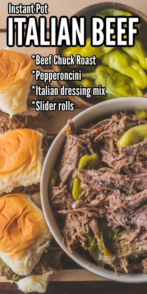 Banana Pepper Roast Crock Pot Italian Beef Sandwiches, Italian Roast Beef Instant Pot, Instant Pot Pulled Beef Sandwiches, Italian Beef Recipes Instant Pot, Instant Pot Italian Beef Sandwiches, Shredded Italian Beef Crock Pot, Italian Beef Instant Pot, Beef Pepperoncini, Italian Shredded Beef