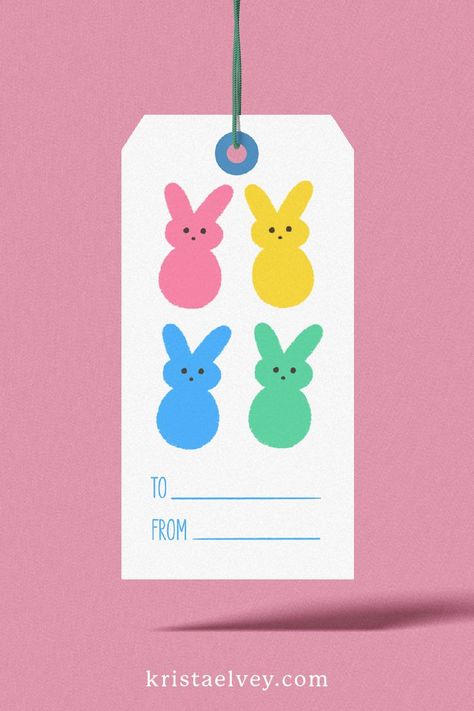 printable gift tag of bunny peeps with a white background Easter Tags Free Printable, Happy Easter Peeps, Easter Gift Tags, Easter Bunny Gifts, Easter Gift Tag, Free Printable Tags, Easter Printables Free, Easter Table Settings, Free Printable Gift Tags