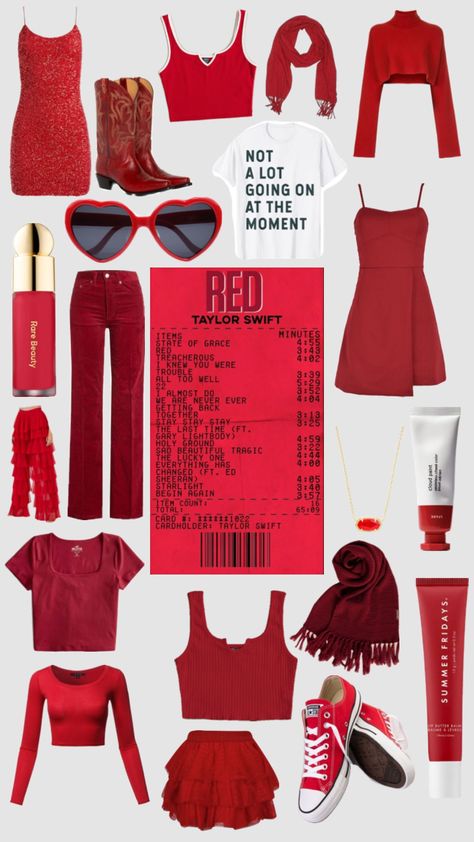 Halloween Sleepover, Red Era, Taylor Swift Birthday, Taylor Swift Tour Outfits, Everything Has Change, Swift Tour, Aesthetic Outfit Ideas, Taylor Swift Red, Taylor Swift Outfits