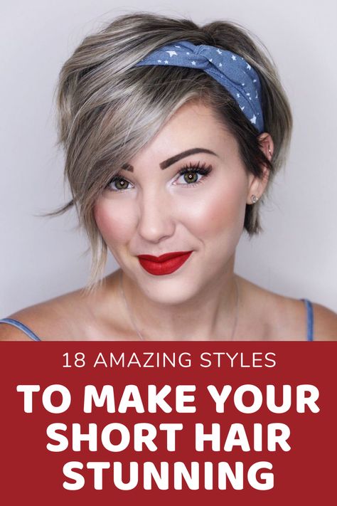 Cool Short Hair Styles For Women, Hair Assories For Short Hair, Styling A Short Bob Ideas, What To Do With Short Hair Easy, Styling Short Hair For Wedding, How To Dress Up Short Hair, Curling Pixie Hair Tutorials, How To Wear Your Hair Up, Easy Summer Updos For Short Hair