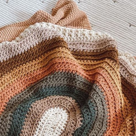 Lion Brand on Instagram: "Who says rainbows are just for spring? Fall in love with this autumn-inspired crochet creation, the perfect blanket for chilly days! 🍁🧶🌈 . Hue + Me Yarn | 📸 @liamandmeco Pattern: The Phoenix Blanket by @mamamademinis . #crochetblanket #crochet #crochetallday #crochetersofinstagram #fall #yarn #yarnlove" Hue And Me Yarn Patterns, Hue And Me Yarn Crochet Patterns, Hue And Me Yarn, Crochet Fall Colors Blanket, Earthy Tones Crochet Blanket, Lion Brand Mandala Ombre Yarn Crochet Patterns Free, Lion Brand Hue + Me Patterns, Earth Tone Color Palette Yarn, Lion Brand Mandala Ombre Yarn