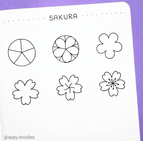 Bullet Journal Flower Doodles, Great Doodle, Notebook Therapy, Crea Fimo, Pink Marker, Doodle Art For Beginners, Flower Doodle, Flower Step By Step, Flower Drawing Tutorials