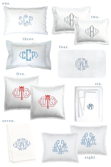 Where To Buy Monogramed Pillows - Lettrefina Etsy Shop - Lauren Nelson Monogram Bed Pillows, Monogrammed Pillows On Bed, Monogram Pillows On Bed, Monogram Pillow Shams, Monogrammed Pillows, Monogram Bedding, Traditional Nursery, Monogram Throw Pillow, Monogrammed Linens