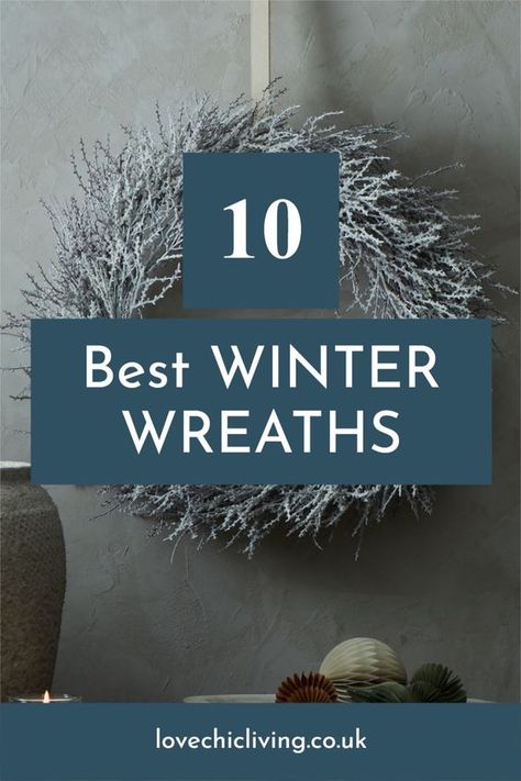 Winter Christmas Wreath, Winter Reefs Front Doors, Diy Winter Wreaths For Front Door, Winter Season Wreaths, Winter Wreaths Ideas, Winter Porch Signs Front Doors, Wearths Ideas Doors Winter, Wreath For January Front Doors Simple, Winter Front Door Wreath After Christmas