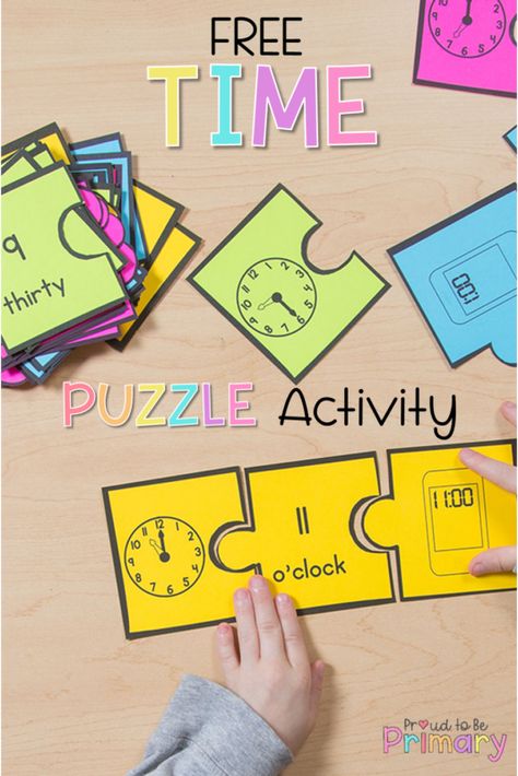 Time Activities For Kids, Kids Clocks, Telling Time Activities, Clocks Digital, Freetime Activities, Numeracy Activities, Puzzle Activity, Time Activity, Teaching Time