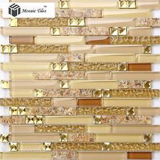 Golden Tiles, Midcentury Tile, Marble Tile Backsplash Kitchen, Backsplash Mosaic, Mosaic Tile Sheets, Sideboard Decor, Pearl Tile, Glass Tile Backsplash, Kitchen Backsplash Designs