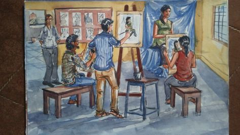 Art Class School Composition Drawing, Composition Art Paintings, Figure Composition, Memory Drawing, Canvas Art Painting Acrylic, Composition Drawing, Composition Painting, Abstract Pencil Drawings, Boho Art Drawings