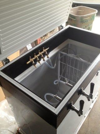 Chest Freezer Kegerator/Keezer and Building Cornhole Boards in the Downtime : 9 Steps - Instructables Building Cornhole Boards, Keezer Ideas, Kegerator Diy, Keezer Build, Beer Truck, Beer Brewing Equipment, Brewing Recipes, Home Brewery, Beer Fridge