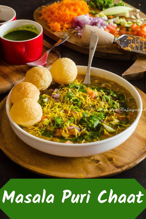 Masala Poori Recipe, Masala Poori, Masala Puri Recipe, Masala Puri, Boil Carrots, Puri Recipe, Puri Recipes, Semi Homemade, Chaat Recipe