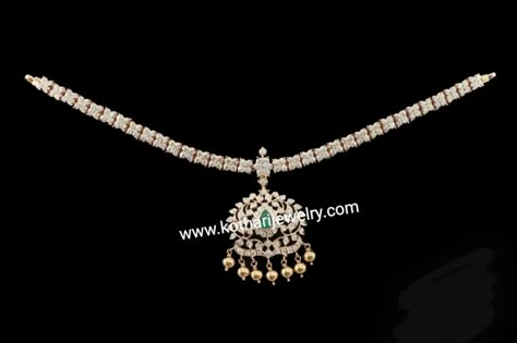 Diamond Addigai Designs, Diamond Attigai Necklace, Diamond Attigai, Diamond Addigai, Diamond Long Haram, Traditional Diamond Necklace, Ruby Choker, Diamond Gold Earrings, Tikka Jewelry