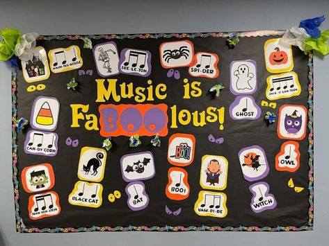 Music Classroom Bulletin Board Ideas, Fall Music Bulletin Boards, Classroom Bulletin Board Ideas, Music Classroom Bulletin Boards, Substitute Teacher Tips, Music Bulletin Boards, Poster Boards, Music Classroom Decor, Classroom Bulletin Board