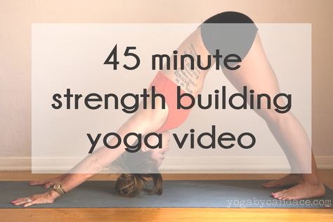 Pin now, practice later! Full 45 minute FREE strength building yoga video. Strength Building Yoga, 45 Minute Yoga, Qui Gong, Yoga Video, Sup Yoga, Yoga Moves, Easy Yoga Workouts, Power Yoga, Free Yoga