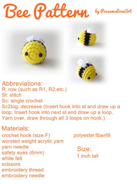 Crochet Bees, Amigurumi Projects, Yarn Creations, Easy Knitting Projects, Bee Pattern, Crochet Bee, Pola Amigurumi, Kawaii Crochet, Crochet Amigurumi Free Patterns