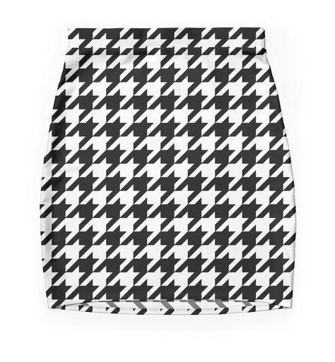 Super stretchy and durable polyester mini skirt. Vibrant, high-quality sublimation print across the front and back. Size range XXS-2XL. Black and White Houndstooth Pattern. Houndstooth Mini Skirt, Tooth Pattern, Check Mini Skirt, White Mini Skirt, Hounds Tooth, Black And White Skirt, Abstract Geometric Pattern, White Houndstooth, Houndstooth Pattern