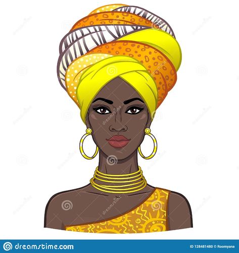 Animation Portrait, African Drawings, African Women Painting, Egyptian Princess, African Women Art, Afrique Art, African Crafts, African Paintings, Afrikaanse Kunst