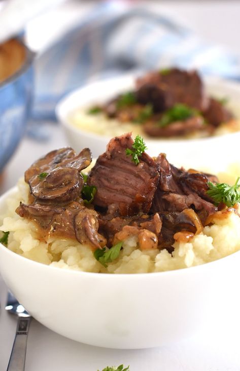 Short Rib Stroganoff, Tender Beef Short Ribs, Slow Cook Short Ribs, Mushroom Stroganoff, Beef Strips, Stroganoff Recipe, Creamy Mushroom Sauce, Short Rib, How To Cook Beef