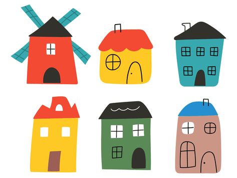 Browse thousands of Houses images for design inspiration | Dribbble Playroom Paint, Ipad Painting, Clothes Embroidery Diy, Drawing Clipart, House Illustration, Funny Illustration, Embroidery On Clothes, Kids Fabric, Cute Little Drawings