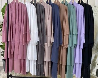 LAMISAHCLOTHING - Etsy UK Elegant Abayas, Scarf Dimensions, Abaya Kimono, Open Abaya, Kimono Coat, Eid Dresses, Abaya Dress, Chiffon Material, Abaya Fashion