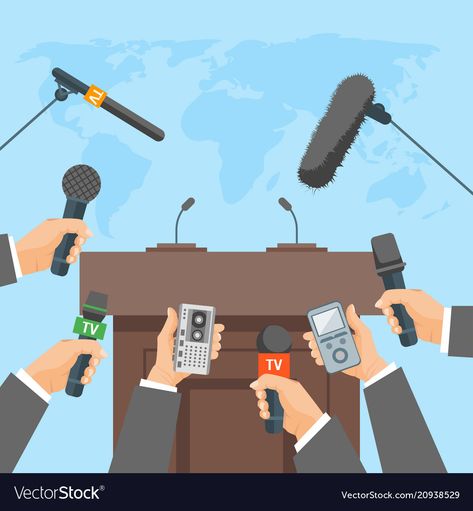 Interview Background Design, Press Conference Background, News Poster Design, Journalism Illustration, Interview Poster, Conference Illustration, Interview Illustration, News Illustration, News Poster