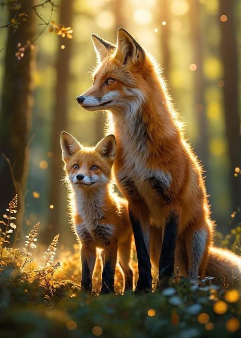 Animals Lover Aesthetic, Renard Aesthetic, Cute Animal Aesthetic, Fox Breeds, Aesthetic Wildlife, Fox Paintings, Fox In Forest, Fox Wallpaper, Cottagecore Wallpaper