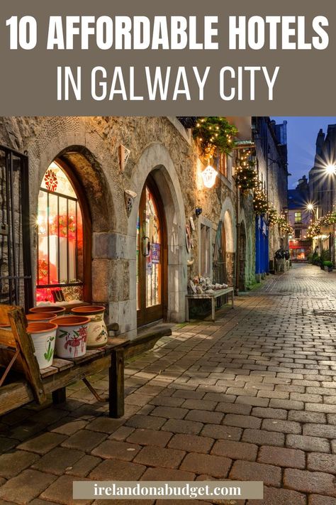 a cobbled street at night Ireland Hotels, Galway City, Glamping Site, Galway Ireland, Londonderry, Hotel Stay, Hiking Tips, Irish Whiskey, Galway