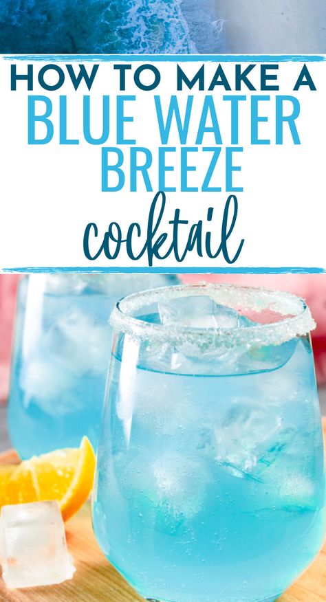 How to make an ocean breeze cocktail. This recipe for an ocean breeze cocktail is so easy and it tastes great. If you want to make a blue breeze or sea breeze cocktail, check this one out Seabreeze Cocktail Drink Recipes, Island Breeze Cocktail, Blue Ocean Cocktail, Ocean Cocktail Drinks, Ocean Breeze Cocktail, Blue Summer Drink, Ocean Cocktail, Sea Breeze Cocktail, Bay Breeze Cocktail