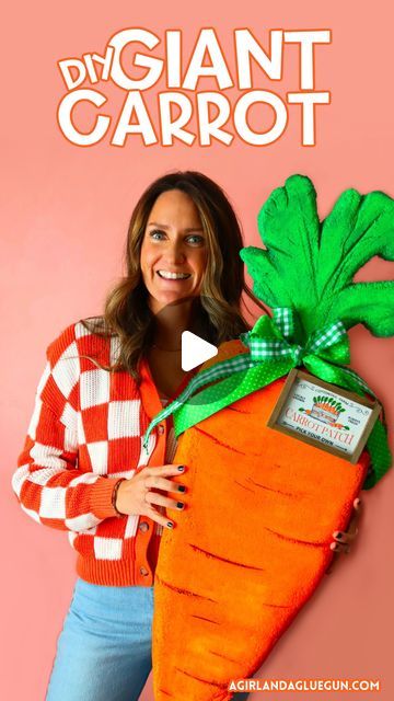 Kimbo- on Instagram: "I think EVERYONE needs a giant carrot for their Easter decor because I LOVE how this turned out! 🥕Comment CARROT for the full tutorial🥕 and grab all the supplies from @hobbylobby #HobbyLobby #HobbyLobbyFinds #ad #HobbyLobbyCreator" Holiday Crafts Easter, Dollar Tree Easter Crafts, Big Bunny, Orange Paint, Foam Sheets, Easter Signs, Easter Holidays, Dollar Tree, Fun Projects